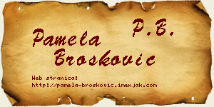 Pamela Brošković vizit kartica